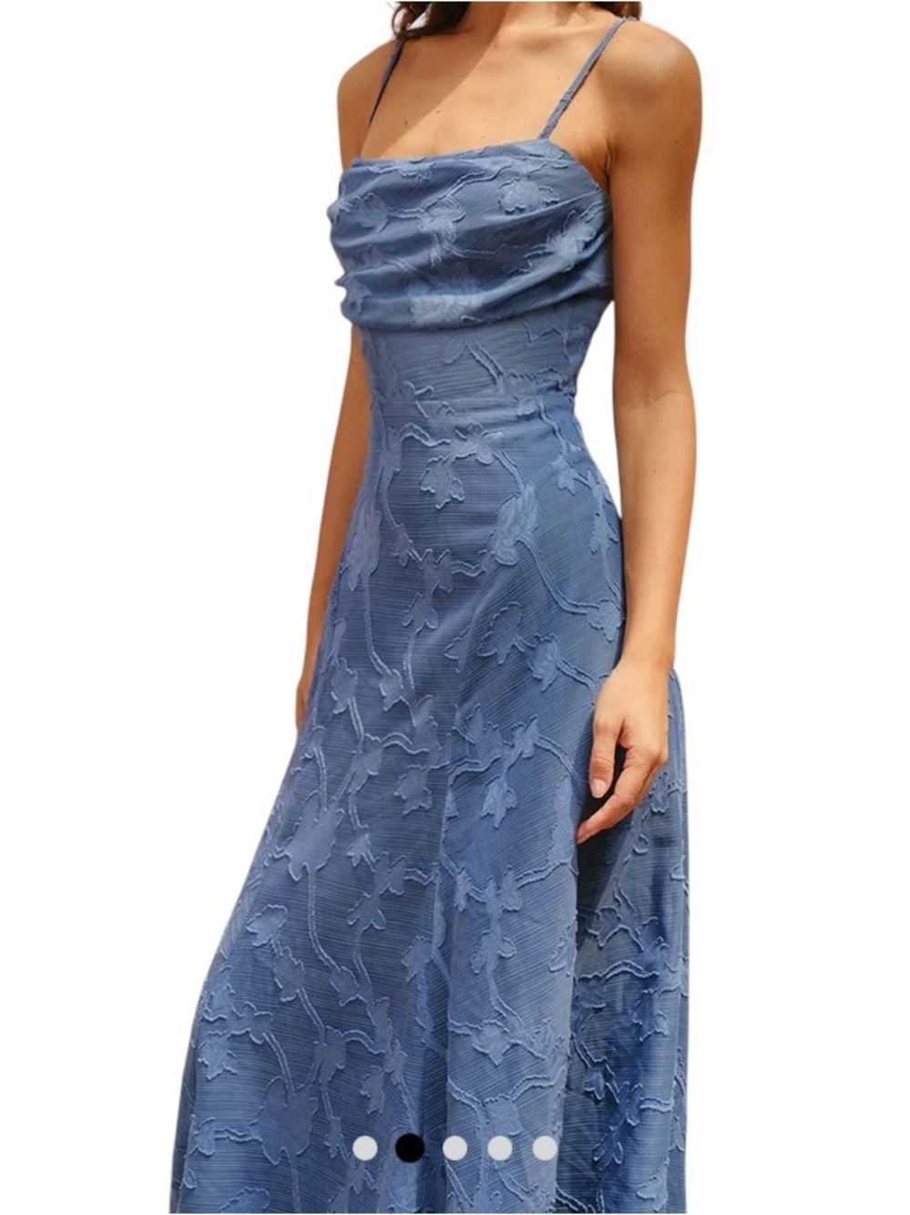 RIHOAS Blue Floral Lace Slip Maxi Dress NWT